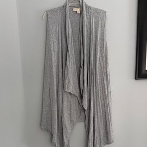 Michael Kors Gray Open-Front sleeveless Cardigan
